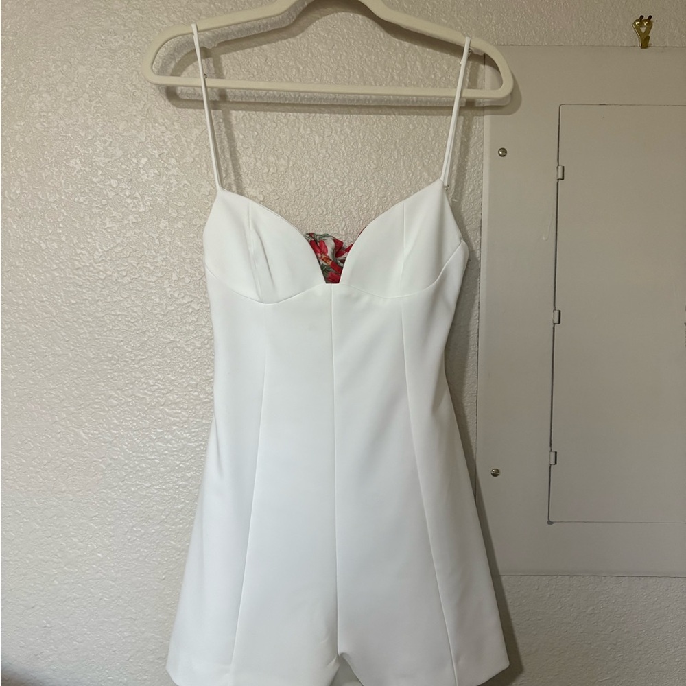 Zara White Spaghetti Strap Romper